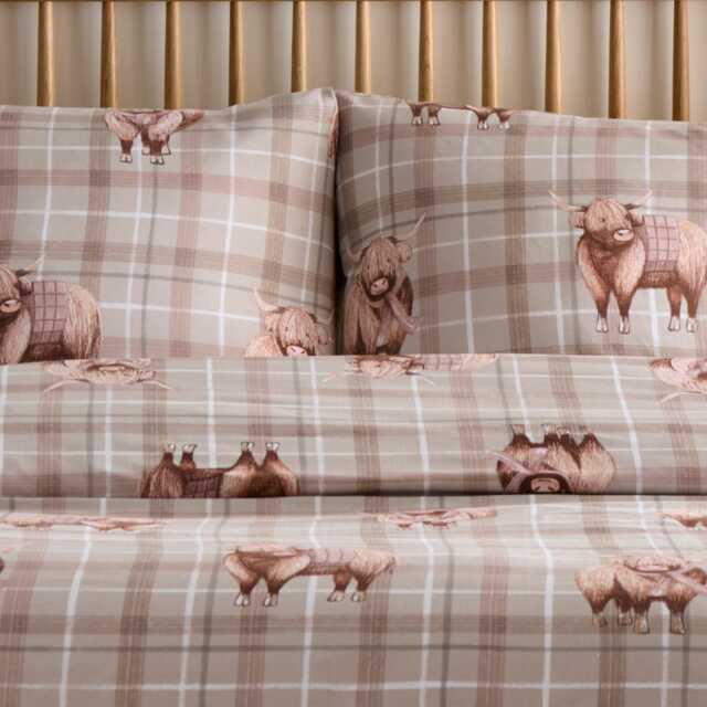 Portfolio Home Highland Cow Duvet Set, King, Natural - image 1