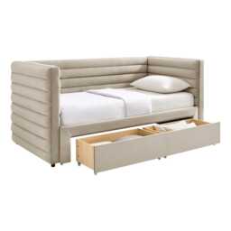 Casa Bella Day Bed with Drawers, Taupe - thumbnail 4