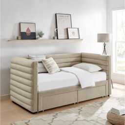 Casa Bella Day Bed with Drawers, Taupe