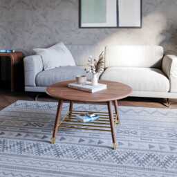 Casa Rise Round Coffee Table, Walnut