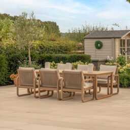 Kettler Lando Wooden Garden Dining Set, 6 Seater - thumbnail 2