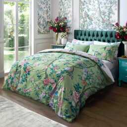 Graham & Brown Chinoiserie Garden Duvet Set, Double, Green