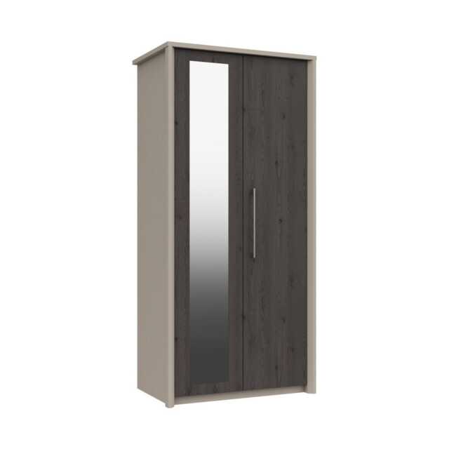 Casa Lyon 2 Door Mirrored Wardrobe, Anthracite - image 1