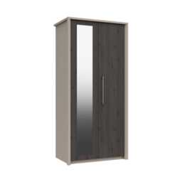 Casa Lyon 2 Door Mirrored Wardrobe, Anthracite