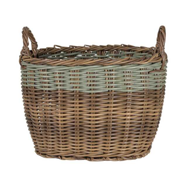 Casa Oval 2 Tone Log Storage Basket, Small, Natural - image 1