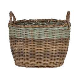 Casa Oval 2 Tone Log Storage Basket, Small, Natural