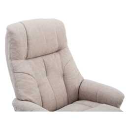 Casa Trento Swivel Manual Recliner Fabric Chair & Footstool, Wheat - thumbnail 4