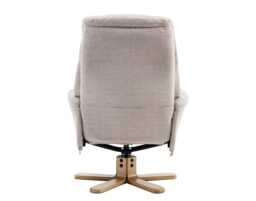 Casa Trento Swivel Manual Recliner Fabric Chair & Footstool, Wheat - thumbnail 5