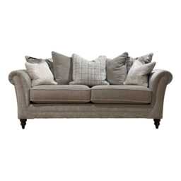 Casa Ashton 3 Seater Pillow Back Fabric Sofa, Marlon Natural - thumbnail 2