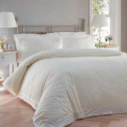 Portfolio Home Balmoral Duvet Set, Single, Ecru - thumbnail 1