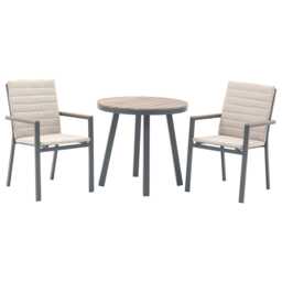 Bramblecrest Zurich Aluminium Garden Bistro Set, 2 Seater, Anthracite/Linen - thumbnail 2
