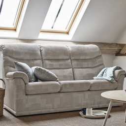 G Plan Malvern 3 Seater Manual Fabric Recliner Sofa, Harbour Sand