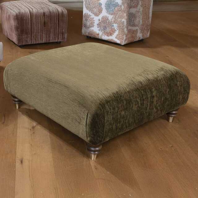 Alstons Charlbury Fabric Square Footstool