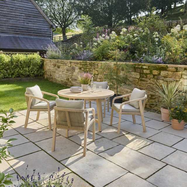 Kettler Cora Wooden Garden Dining Set, Round, 4 Seater - image 1