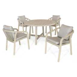 Kettler Cora Wooden Garden Dining Set, Round, 4 Seater - thumbnail 4