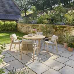 Kettler Cora Wooden Garden Dining Set, Round, 4 Seater - thumbnail 1