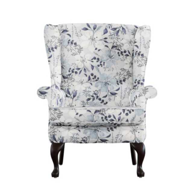 Parker Knoll Penshurst Wingback Fabric Armchair, Flora Oyster