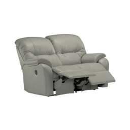 G Plan Mistral Small 2 Seater Double Manual Recliner Leather Sofa, Husk Alabaster - thumbnail 1