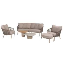 4 Seasons Outdoor Puglia Aluminium Garden Sofa Set, 4 Seater, Warm Latte - thumbnail 2