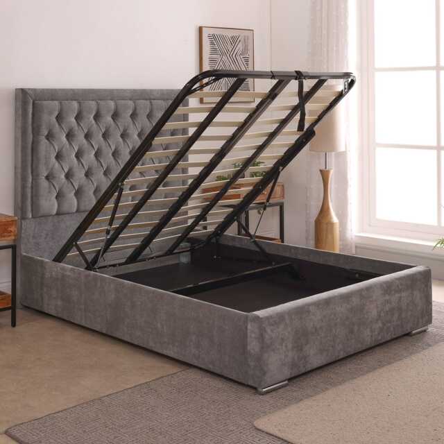 Casa Lucia Ottoman Bed Frame, Double, Graceland Graphite - image 1