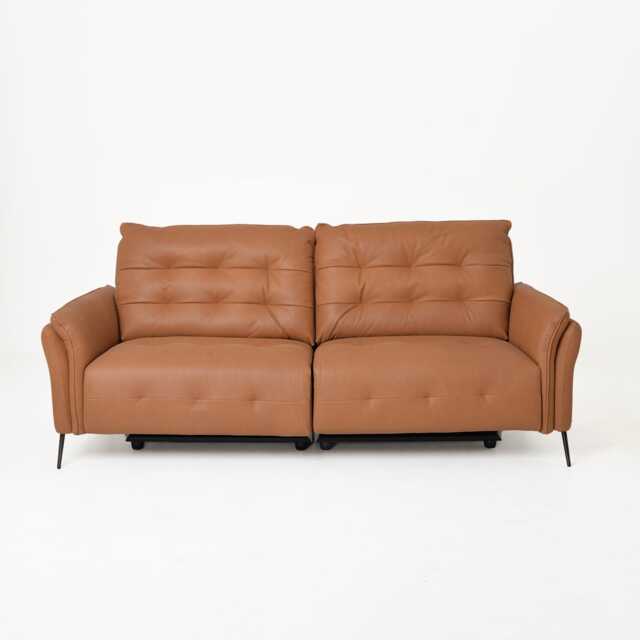 Italia Living Bolzano Large Double Power Recliner Leather Sofa, Brown - image 1
