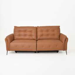 Italia Living Bolzano Large Double Power Recliner Leather Sofa, Brown