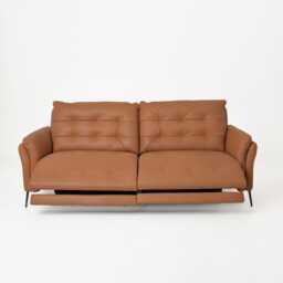 Italia Living Bolzano Large Double Power Recliner Leather Sofa, Brown - thumbnail 4
