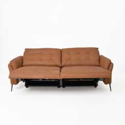 Italia Living Bolzano Large Double Power Recliner Leather Sofa, Brown - thumbnail 2