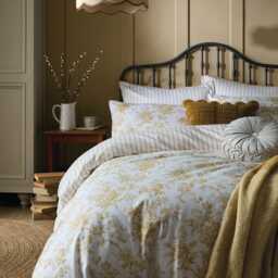 Laura Ashley Walled Garden Duvet Set, Super King, Ochre Yellow