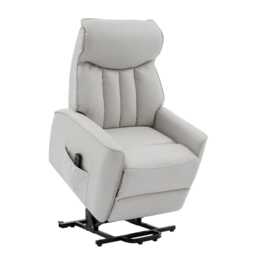 Casa Bali Leather Dual Motor Riser Recliner Armchair, Sandy