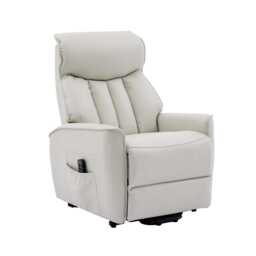 Casa Bali Leather Dual Motor Riser Recliner Armchair, Sandy - thumbnail 2