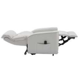 Casa Bali Leather Dual Motor Riser Recliner Armchair, Sandy - thumbnail 3