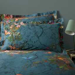 Timorous Beasties Bloomsbury Garden Duvet Set, King, Teal - thumbnail 4