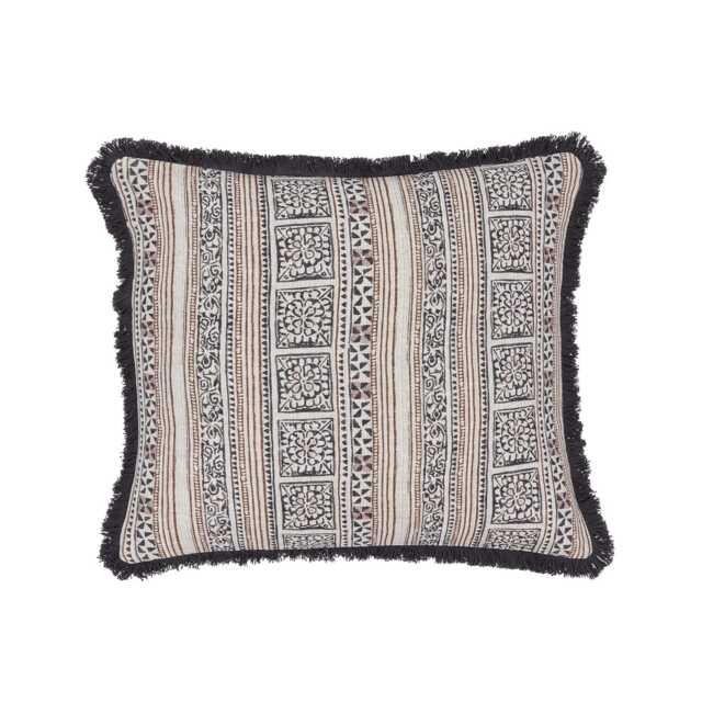 Bedeck of Belfast Zenda Cushion, Charcoal & Tan
