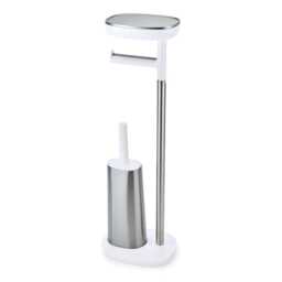 Joseph Joseph EasyStore Plus Toilet Roll Holder with Flex Toilet Brush, Stainless Steel - thumbnail 4