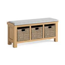 Casa Nantes Storage Bench with Cushion, Beige - thumbnail 2