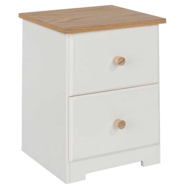 Casa Chandler 2 Drawer Petite Bedside Cabinet, White - image 1