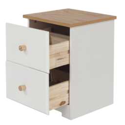 Casa Chandler 2 Drawer Petite Bedside Cabinet, White - thumbnail 3