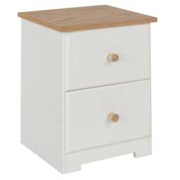 Casa Chandler 2 Drawer Petite Bedside Cabinet, White - thumbnail 1