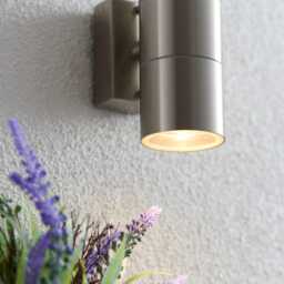 Endon Canon PIR Outdoor 2 Wall Light, Stainless Steel - thumbnail 2