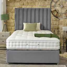 Casa Zen Divan Bed Set with Floorstanding Headboard, Double - thumbnail 1