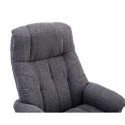Casa Trento Swivel Recliner Chair & Footstool, Lisbon Grey Fabric - thumbnail 3