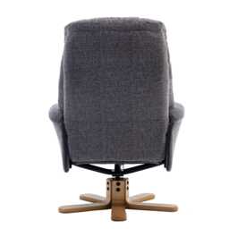 Casa Trento Swivel Recliner Chair & Footstool, Lisbon Grey Fabric - thumbnail 4