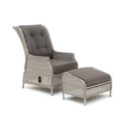 Kettler Palma Wicker Reclining Garden Chair with Footstool, Whitewash - thumbnail 2