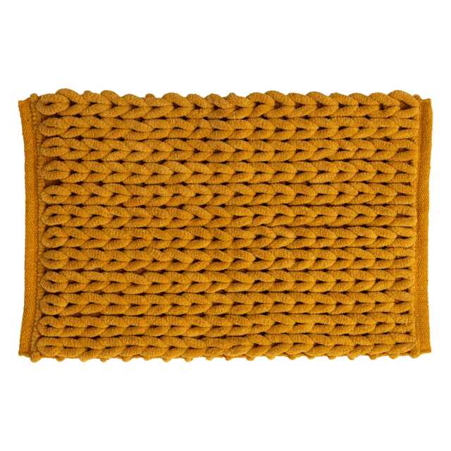 5five Chunky Knit Bath Mat, Ochre - image 1