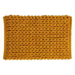 5five Chunky Knit Bath Mat, Ochre - thumbnail 1