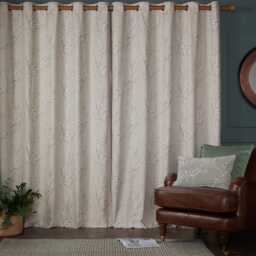 Laura Ashley Pussy Willow Lined Eyelet Curtains, 223 X 228cm, Truffle Natural - thumbnail 2
