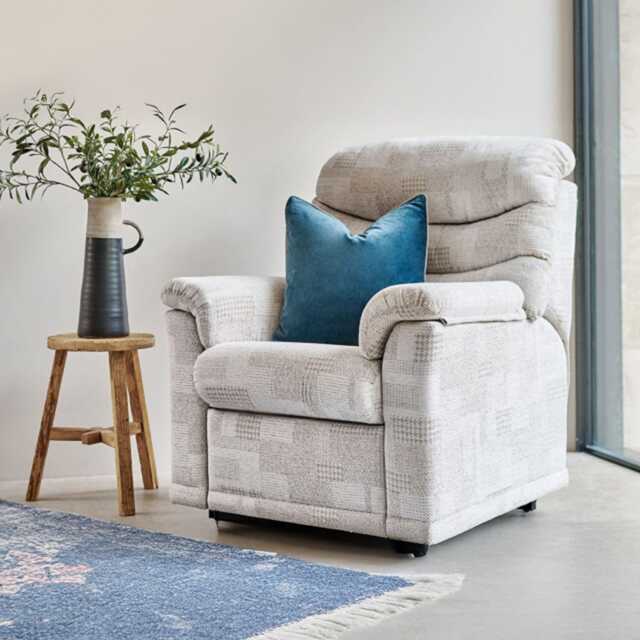 G Plan Malvern Power Fabric Recliner Armchair, Aaron Plain Autumn - image 1