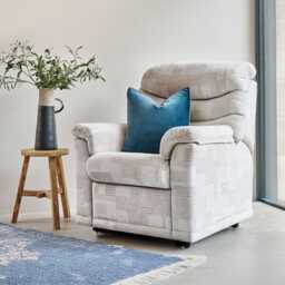 G Plan Malvern Power Fabric Recliner Armchair, Aaron Plain Autumn - thumbnail 1