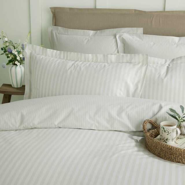 Sophie Allport Uppingham Stripe Duvet Set, Super King, Mint Green - image 1